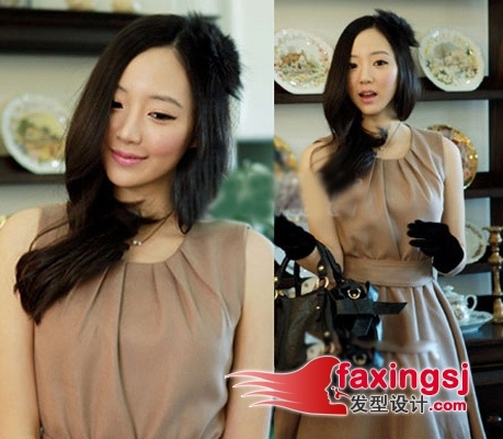 韩国可爱味发型~潮女街拍 2012长发最新编法