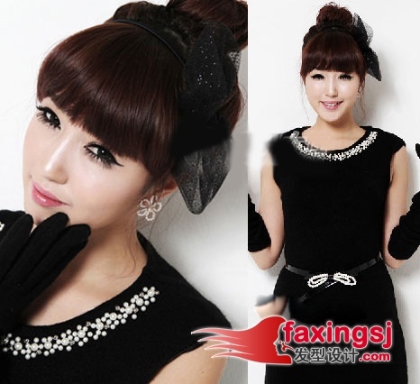 韩国可爱味发型~潮女街拍 2012长发最新编法