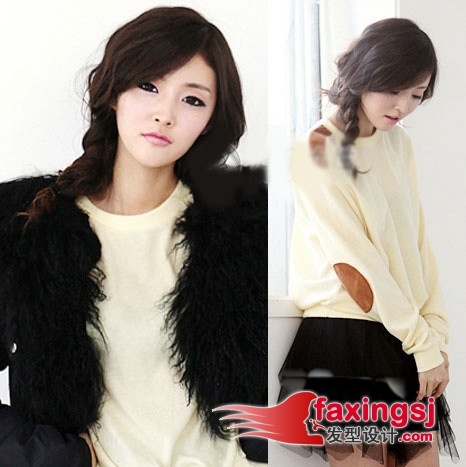 韩国可爱味发型~潮女街拍 2012长发最新编法