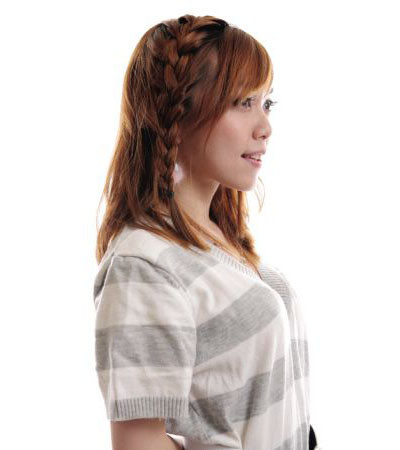 韩式麻花辫diy 女方脸发型设计图片(3)